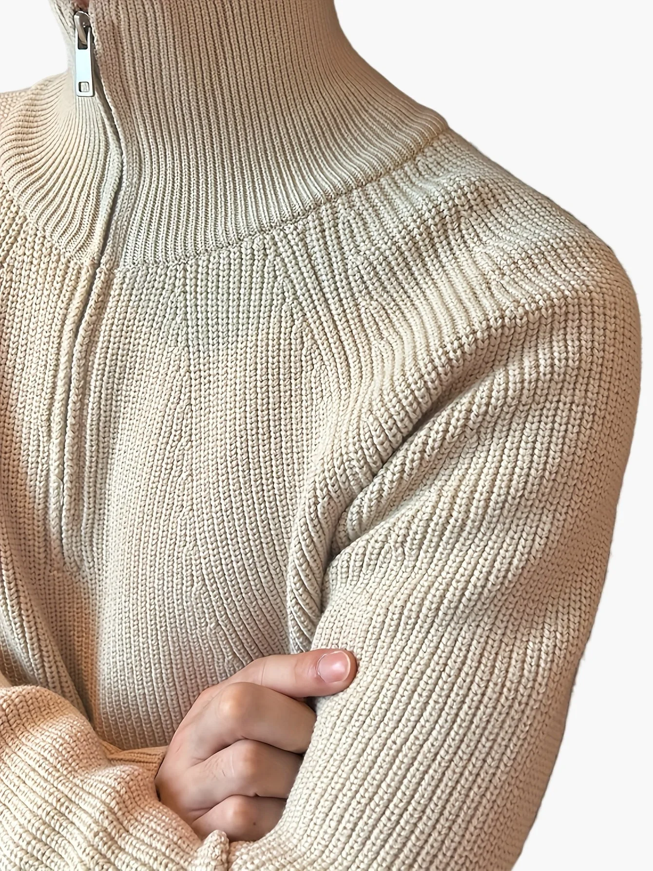 Herren Strickpullover mit Reißverschluss und Stehkragen – Modernes Casual Design für Herbst und Winter - Image 8