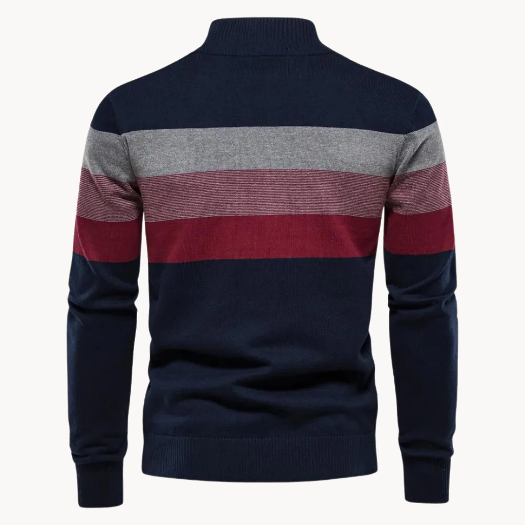 Herren Strickpullover mit Reißverschluss – Stilvoller Streifenpullover für Alltag und Büro - Image 5