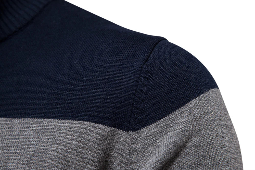 Herren Strickpullover mit Reißverschluss – Stilvoller Streifenpullover für Alltag und Büro - Image 7