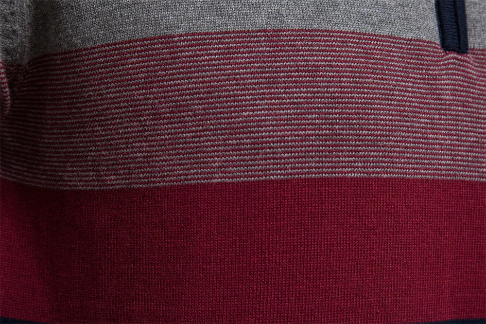 Herren Strickpullover mit Reißverschluss – Stilvoller Streifenpullover für Alltag und Büro - Image 8