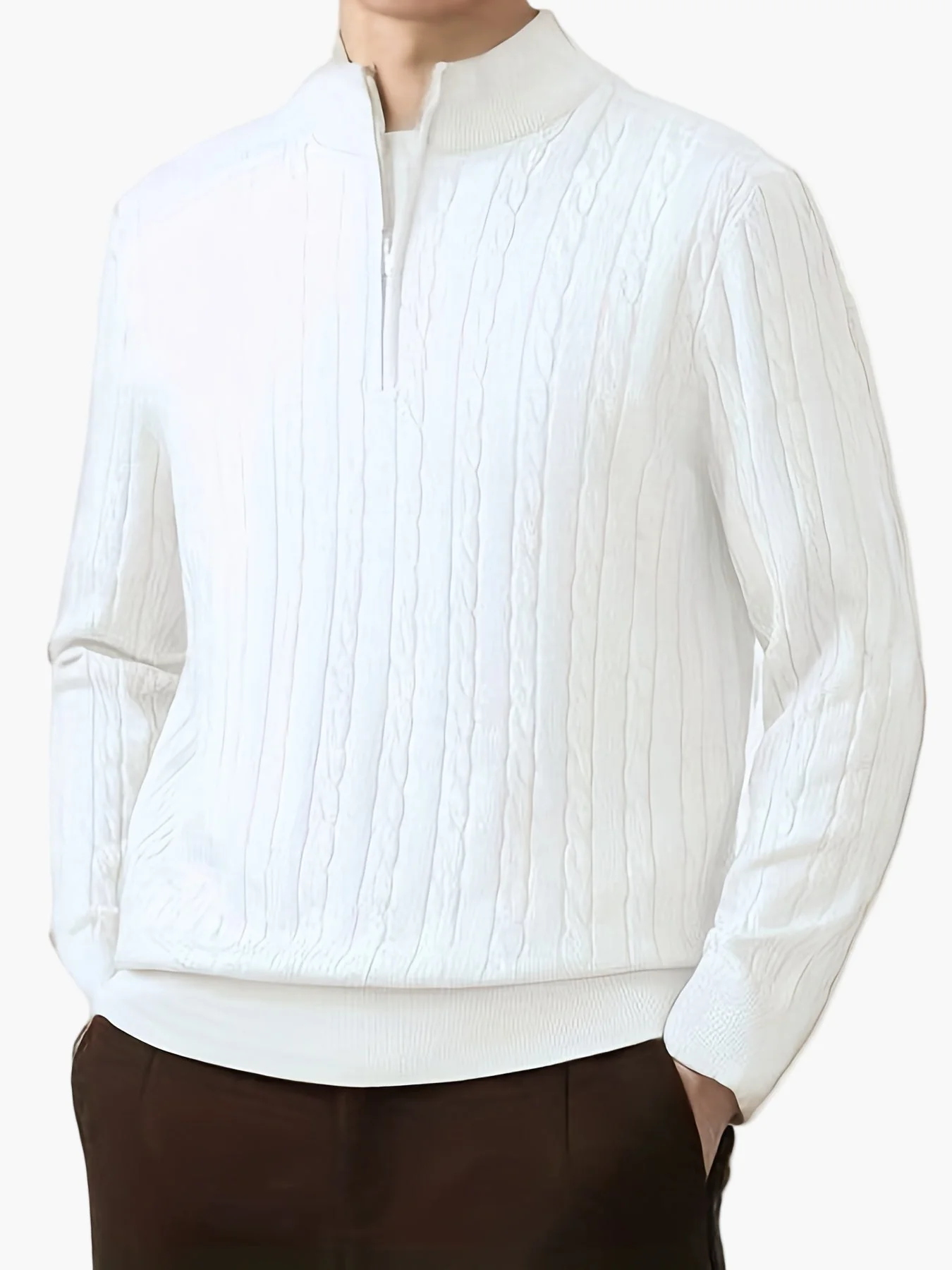 Herren Strickpullover mit Zipper und modernem Design – Ideal für Freizeit und Büro - Image 2