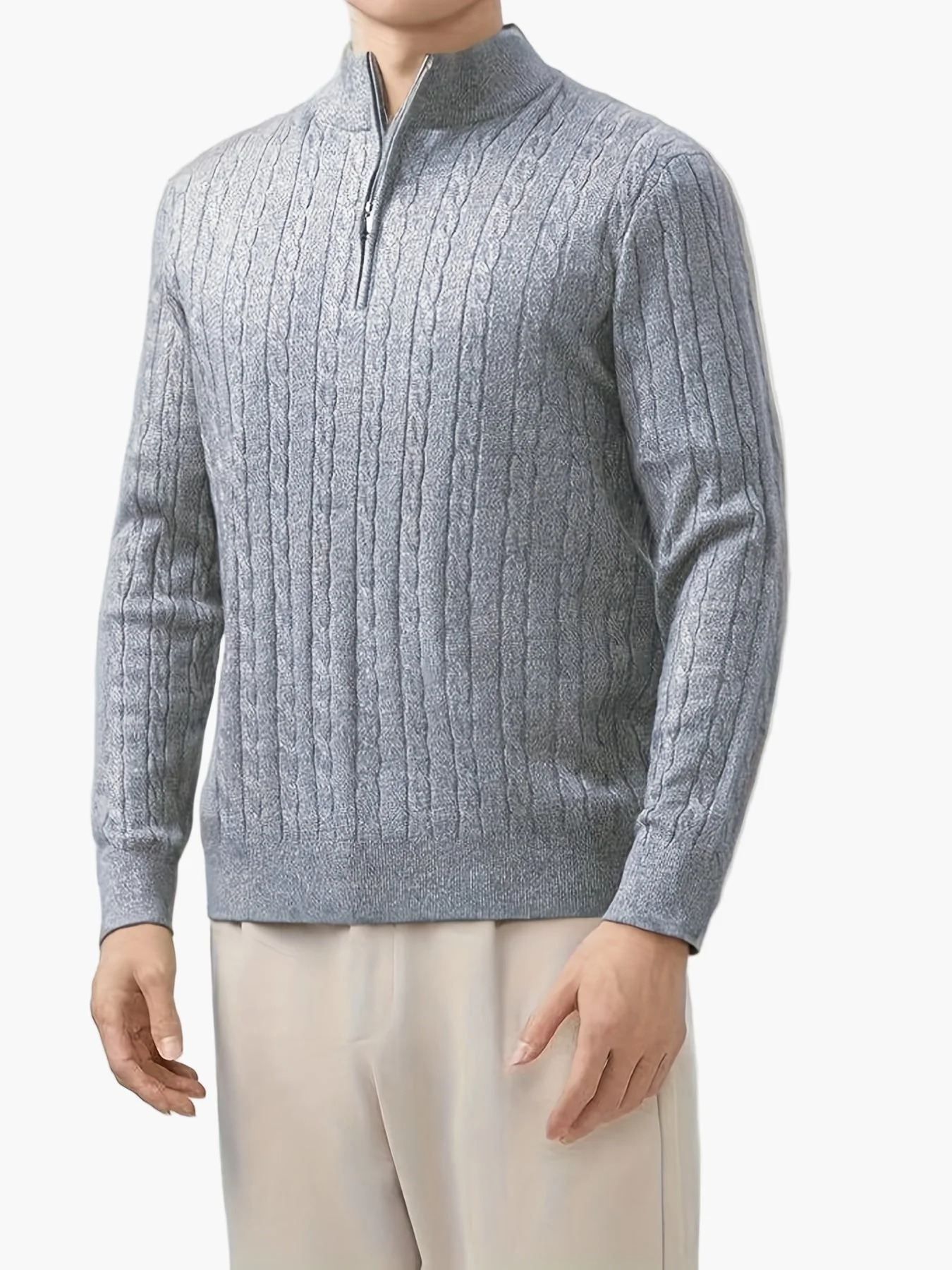 Herren Strickpullover mit Zipper und modernem Design – Ideal für Freizeit und Büro - Image 8