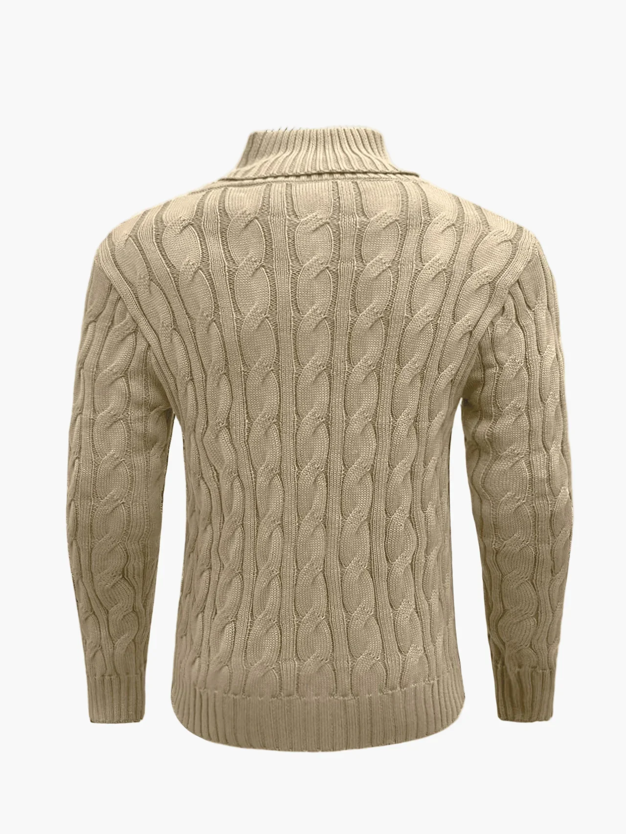 Herren Strickpullover mit Schalkragen und Zopfmuster – Stilvoller Freizeitpullover für Herbst und Winter - Image 2
