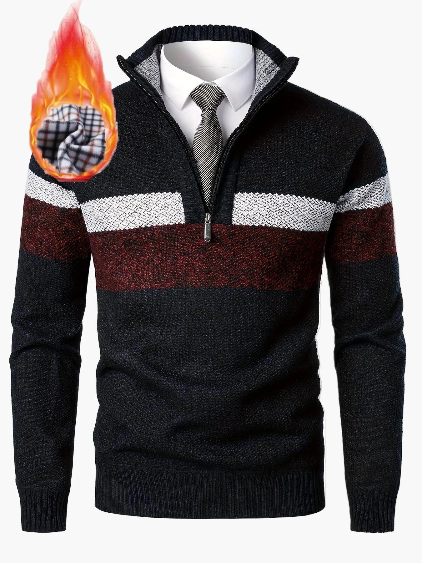 Herren Strickpullover mit Viertelreißverschluss – Modischer Casual Style für Herbst & Winter