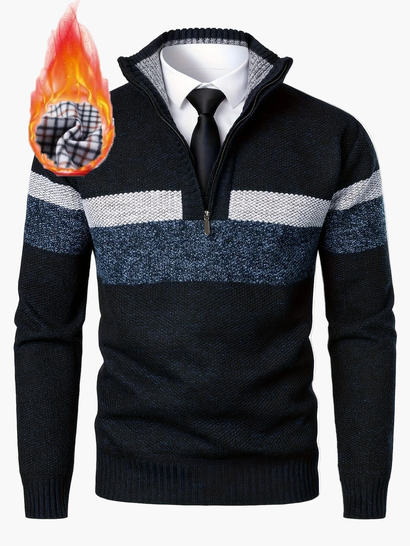 Herren Strickpullover mit Viertelreißverschluss – Modischer Casual Style für Herbst & Winter - Image 5