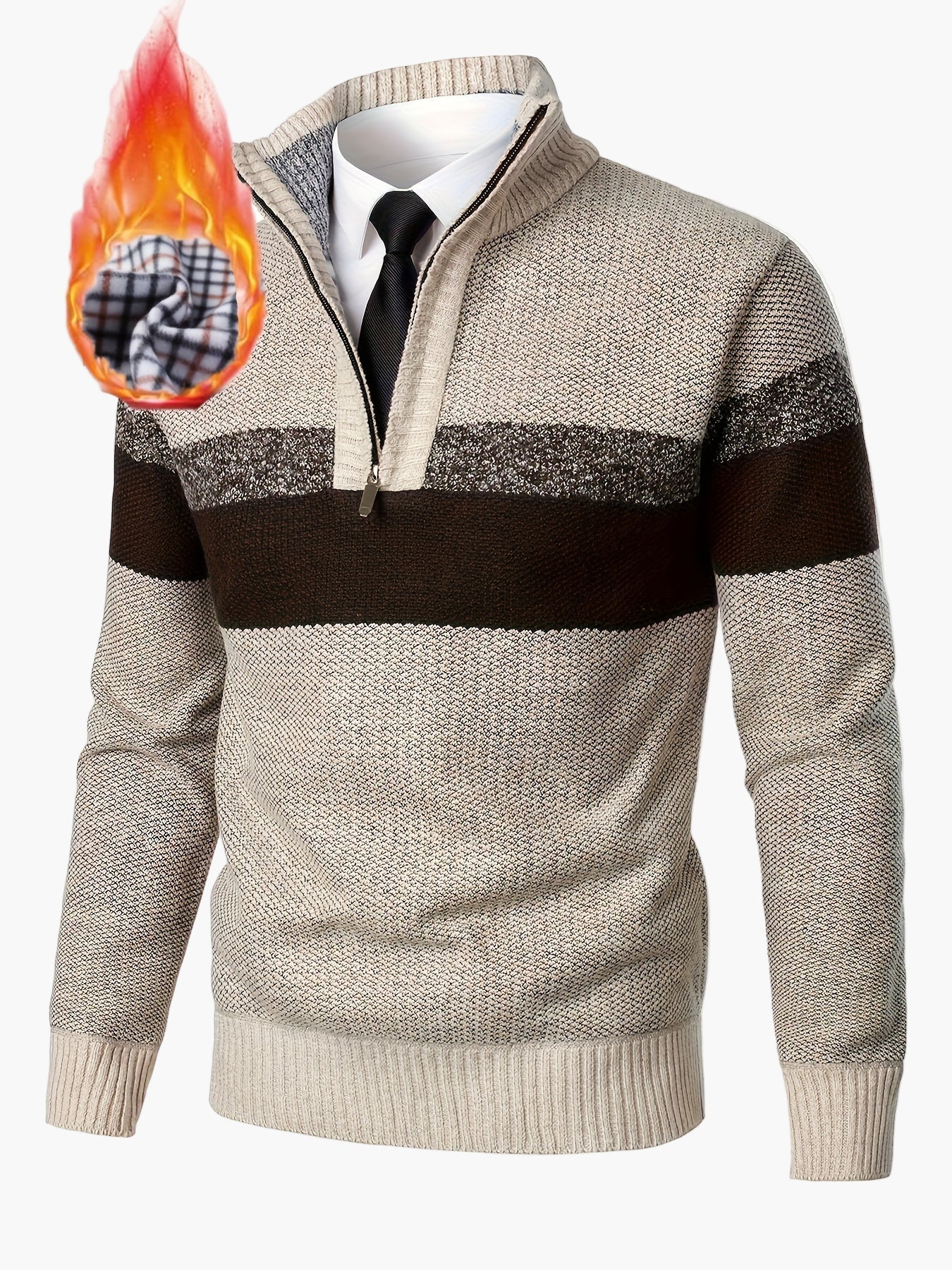 Herren Strickpullover mit Viertelreißverschluss – Modischer Casual Style für Herbst & Winter - Image 7