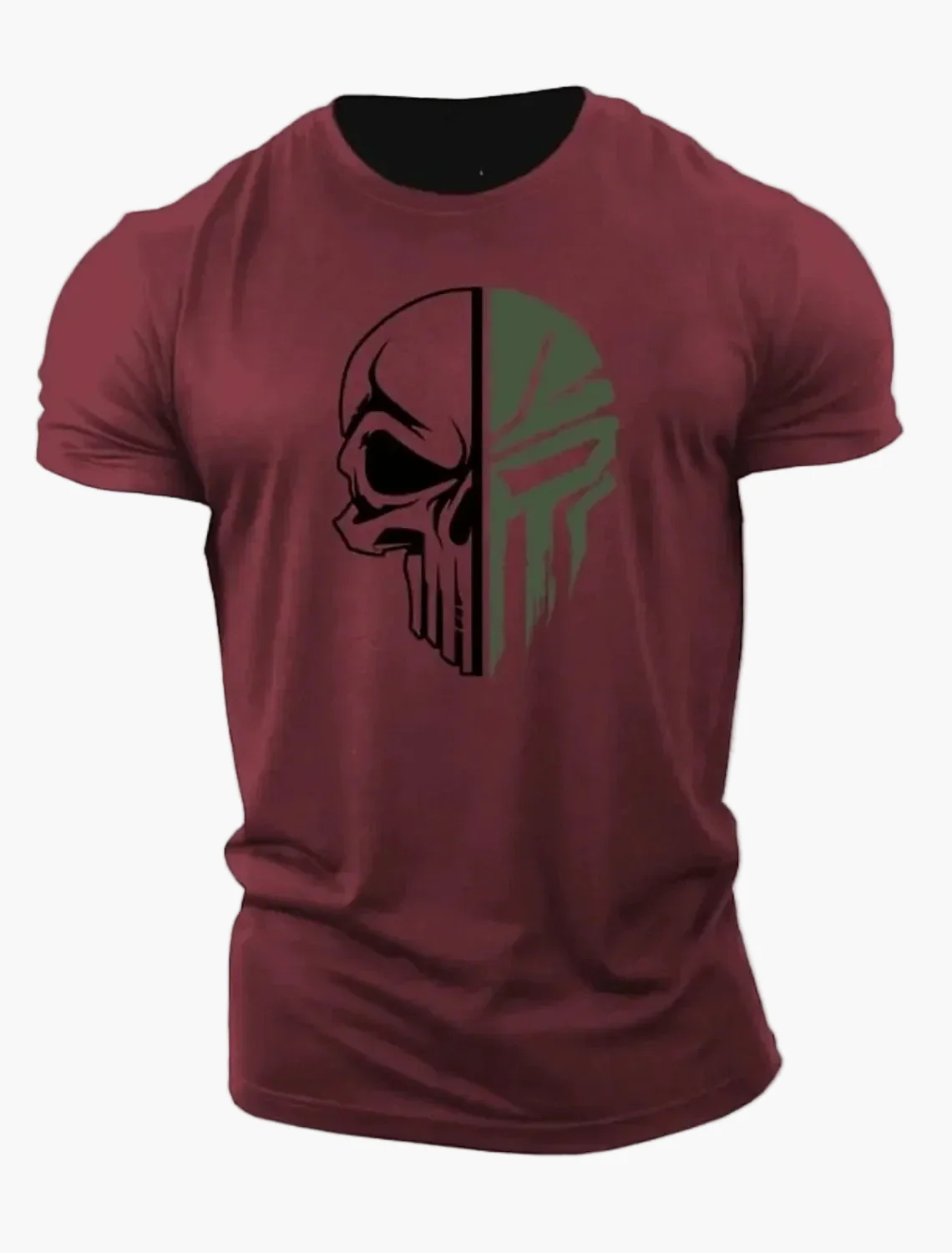 Herren T-Shirt mit 3D Totenkopf-Motiv im Military-Style – Urbanes Statement für Freizeit & Fitness - Image 6
