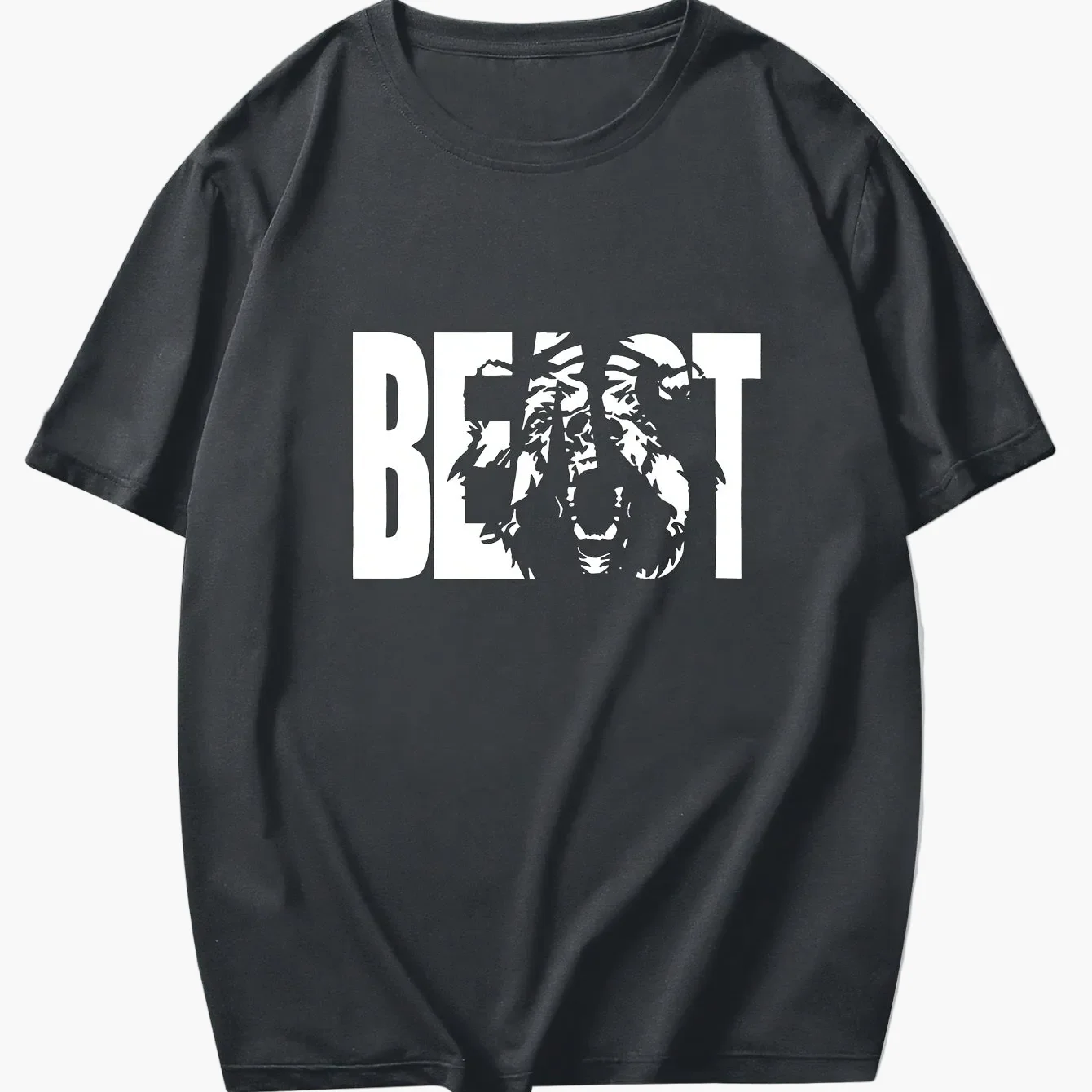 Herren T-Shirt mit BEAST Print – Urban Streetwear Übergröße, Kurzarm - Image 16