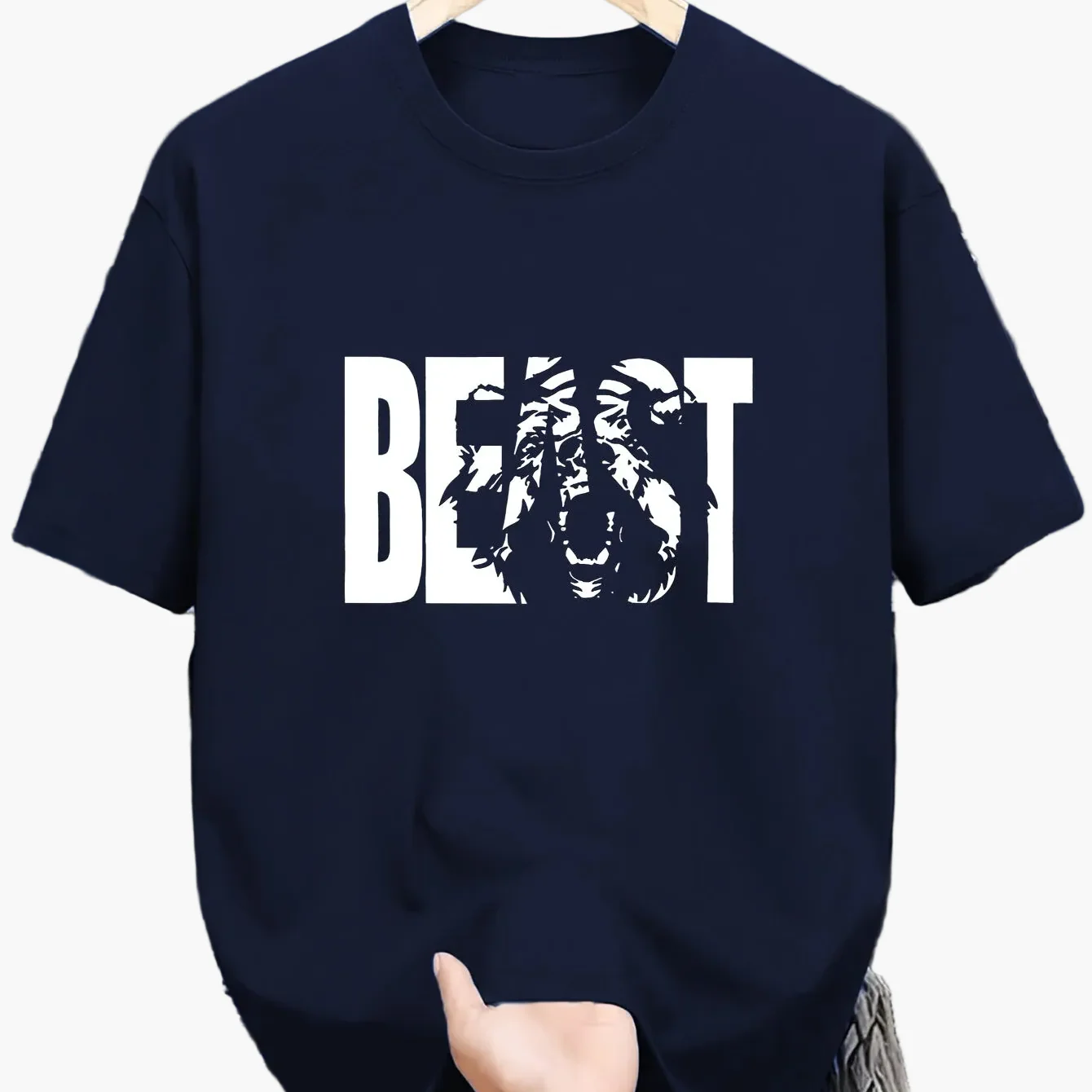 Herren T-Shirt mit BEAST Print – Urban Streetwear Übergröße, Kurzarm - Image 19