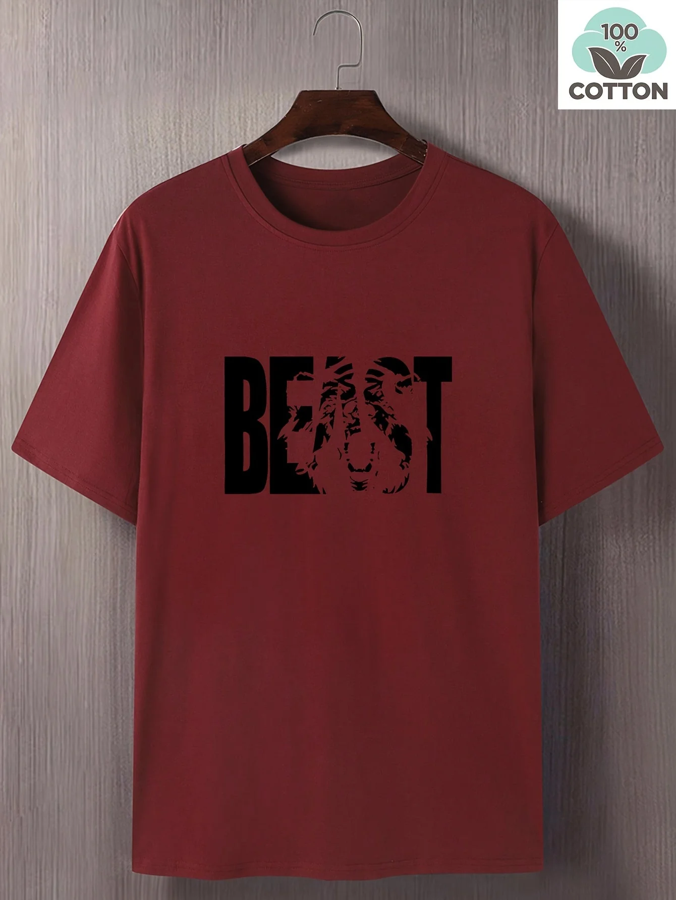 Herren T-Shirt mit BEAST Print – Urban Streetwear Übergröße, Kurzarm - Image 3