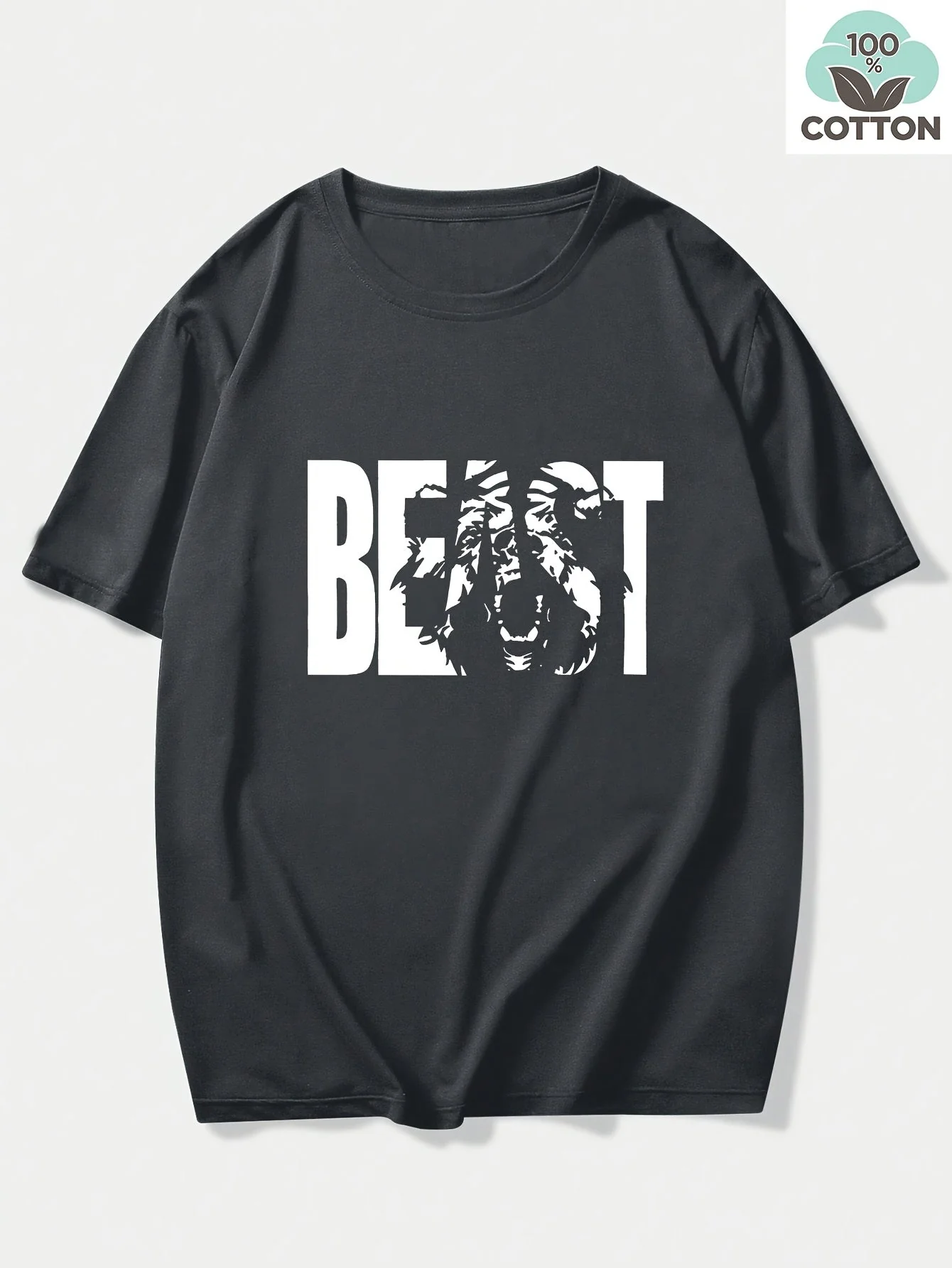 Herren T-Shirt mit BEAST Print – Urban Streetwear Übergröße, Kurzarm - Image 6
