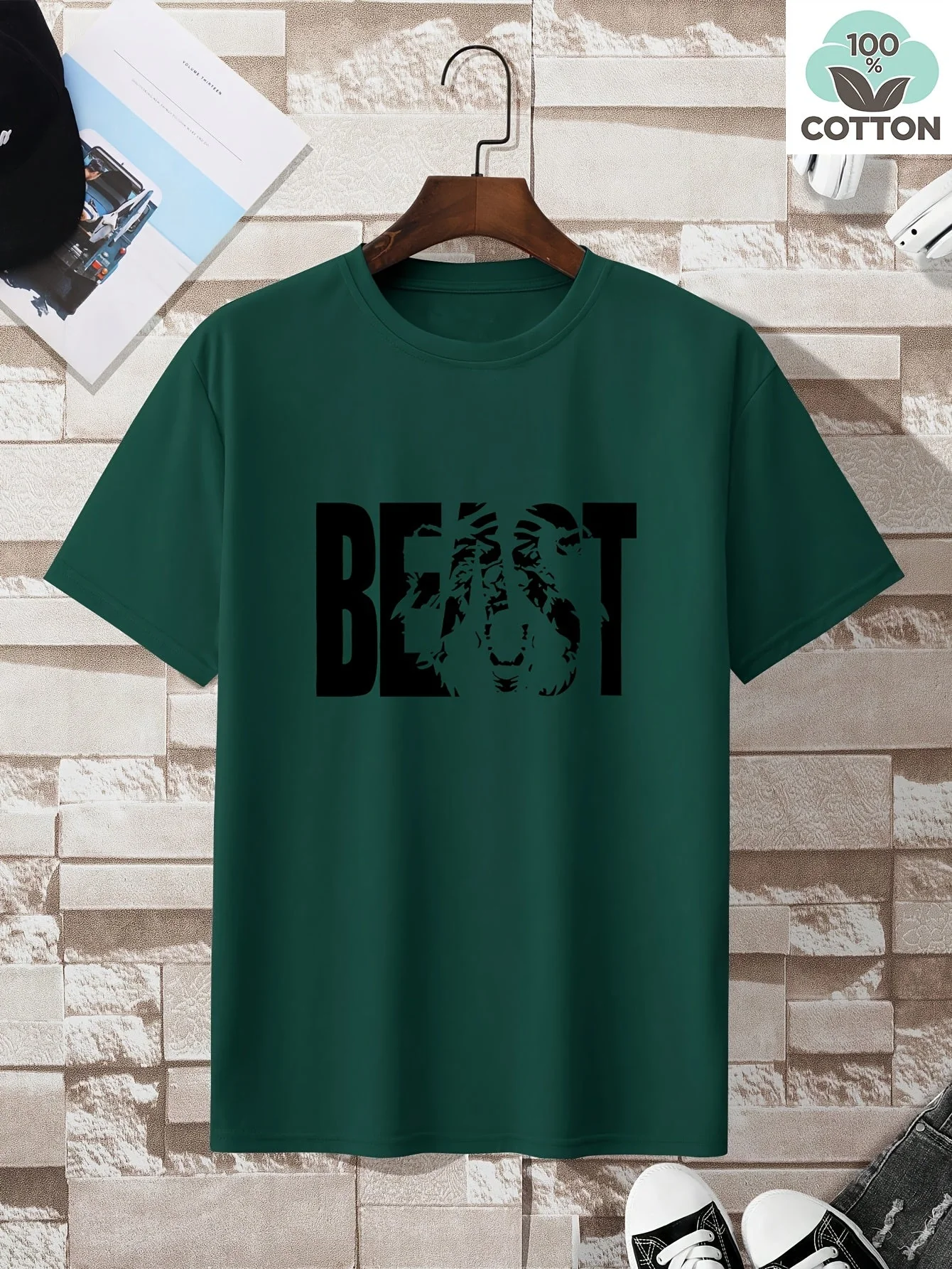 Herren T-Shirt mit BEAST Print – Urban Streetwear Übergröße, Kurzarm - Image 8