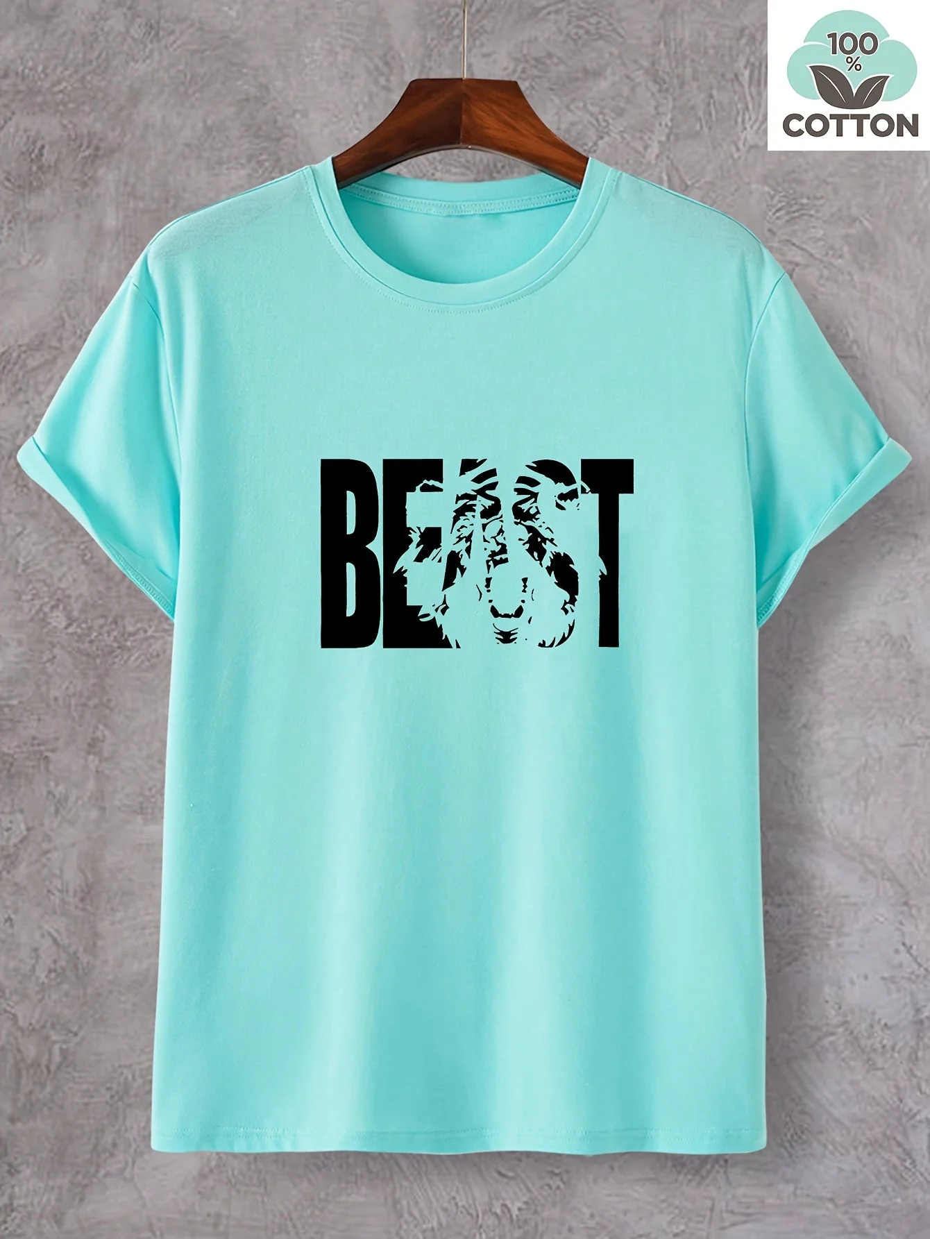 Herren T-Shirt mit BEAST Print – Urban Streetwear Übergröße, Kurzarm - Image 9