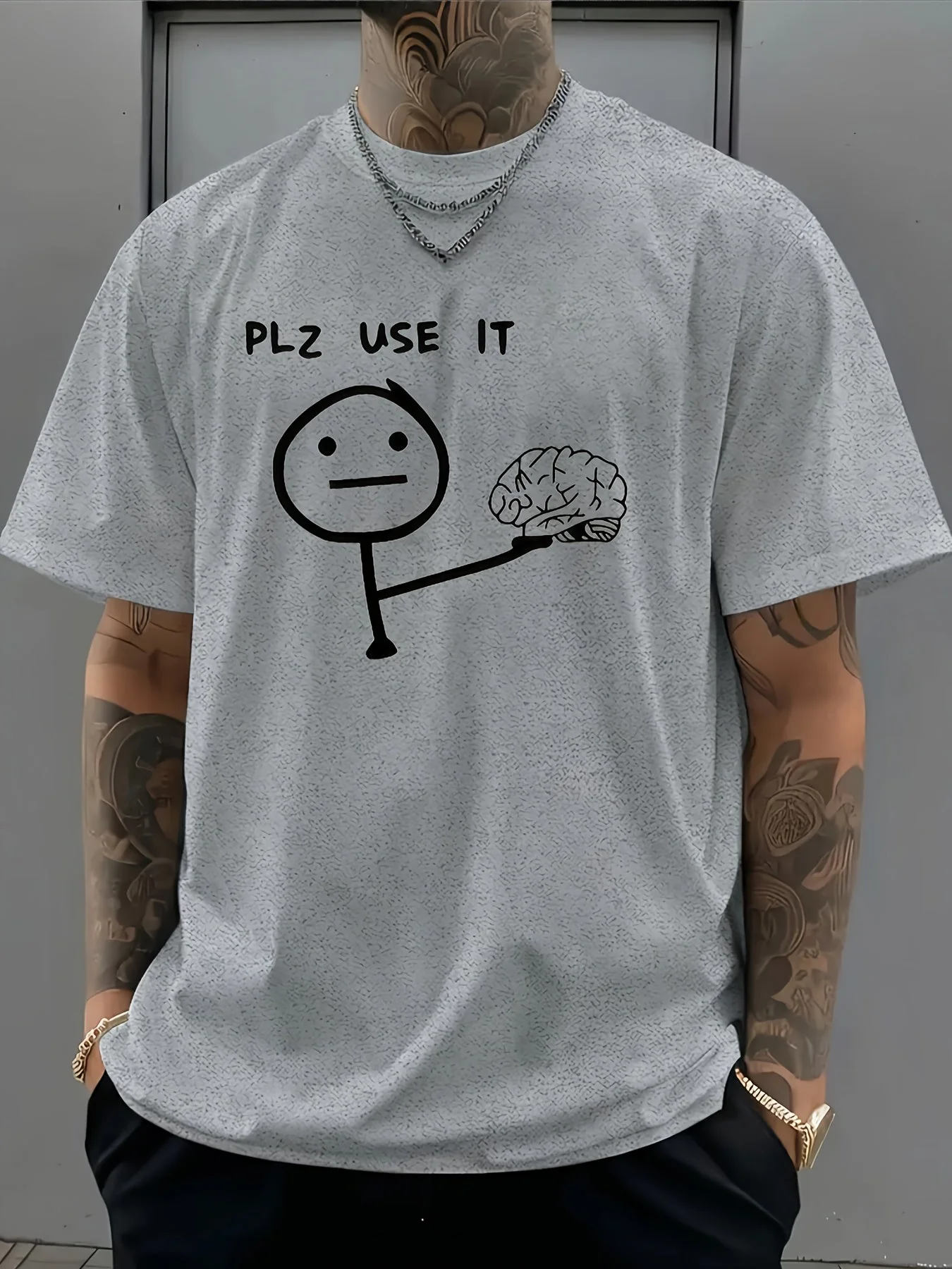 Herren T-Shirt mit lustigem Meme-Print – Casual Streetwear für Alltag und Freizeit