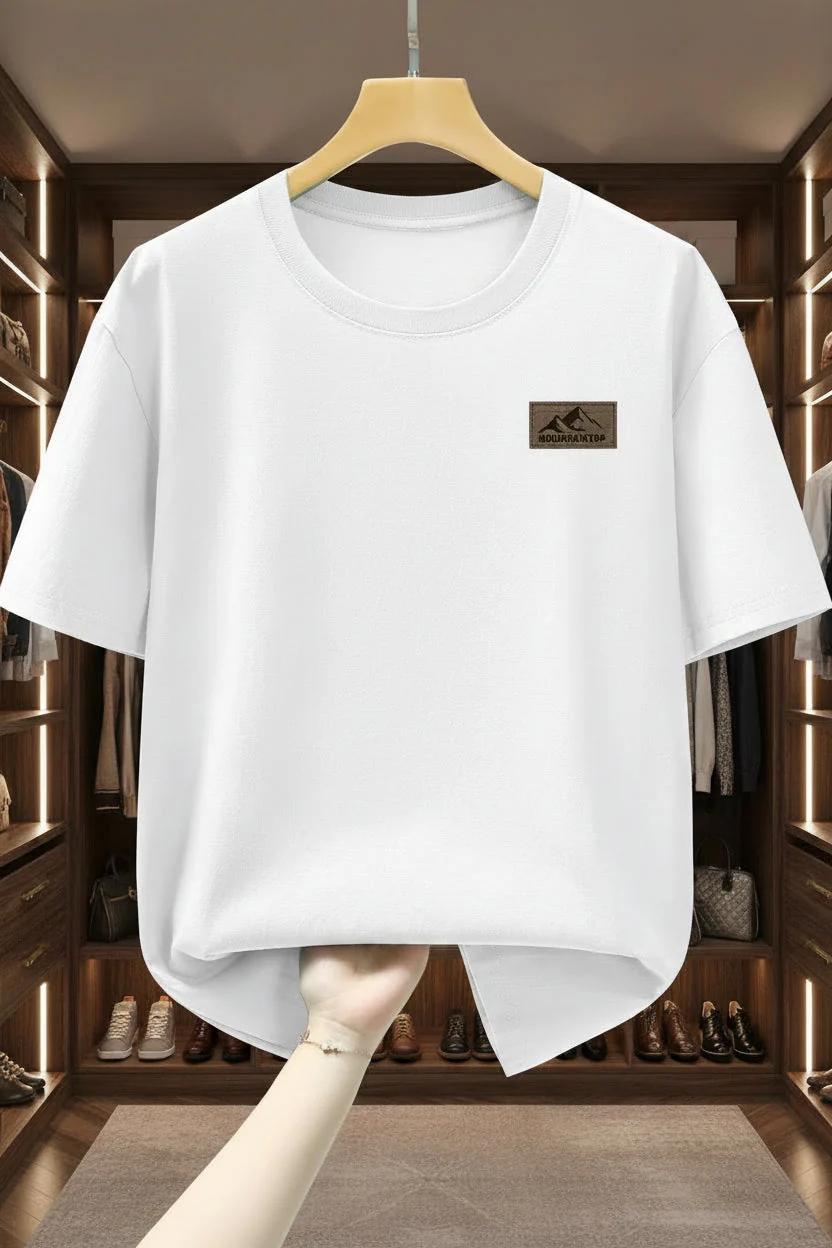 Herren T-Shirt mit Berg-Logo – Lässiges Freizeitshirt für Alltag & Outdoor