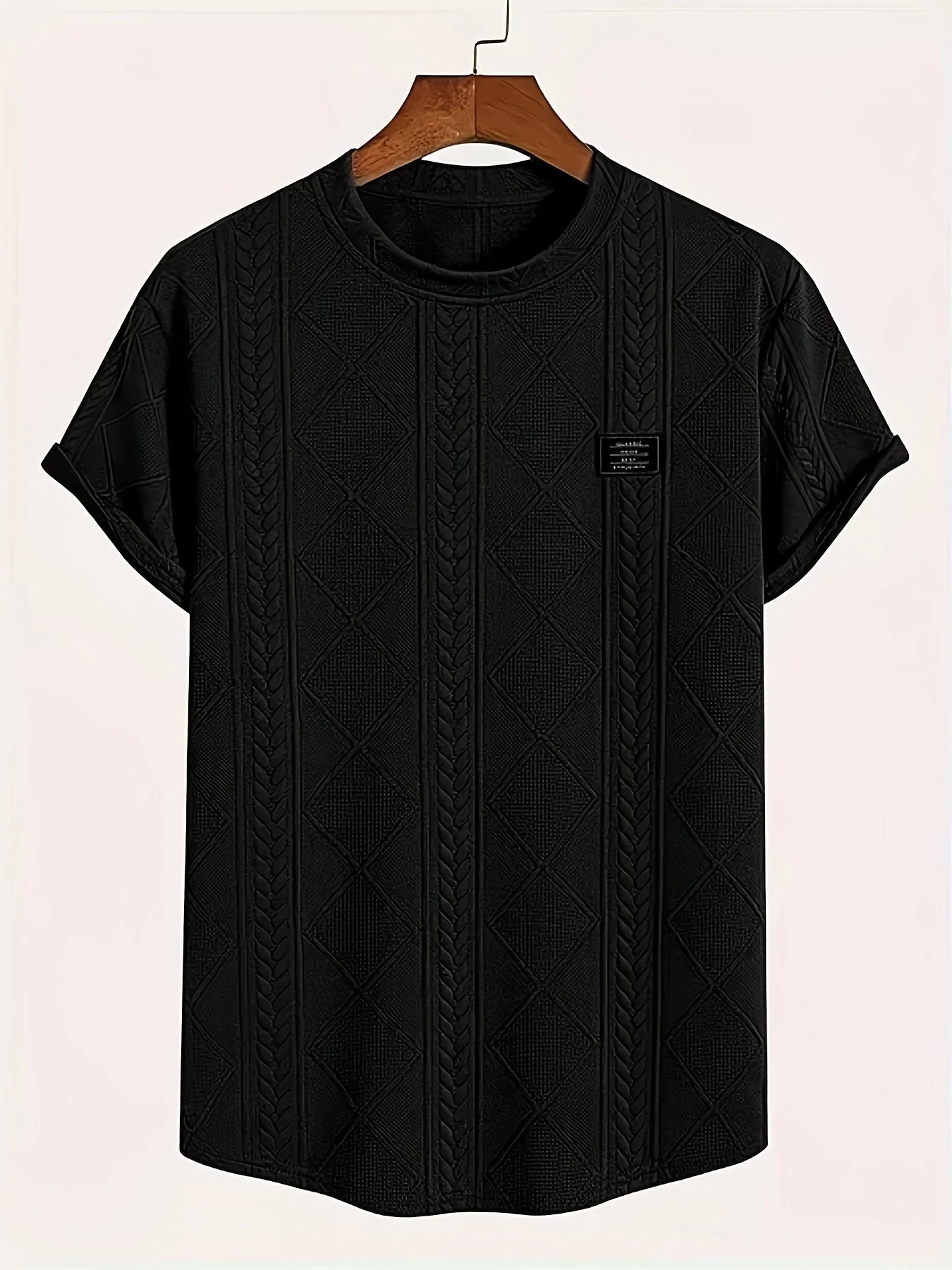 Herren T-Shirt im Strickmuster-Look, Kurzarm, Casual Style, Ideal für Alltag und Freizeit - Image 7