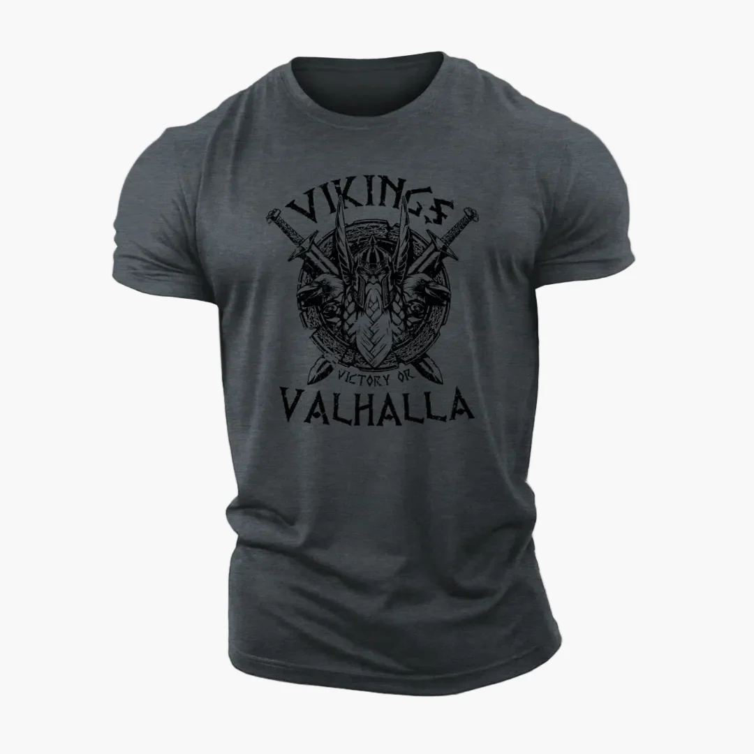 Herren T-Shirt Wikinger Vintage Stil – Victory or Valhalla Motiv - Image 3