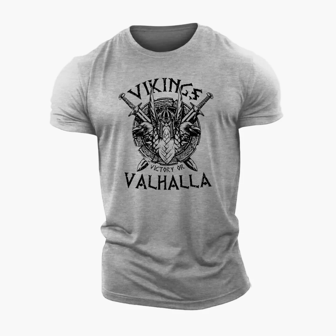 Herren T-Shirt Wikinger Vintage Stil – Victory or Valhalla Motiv - Image 4