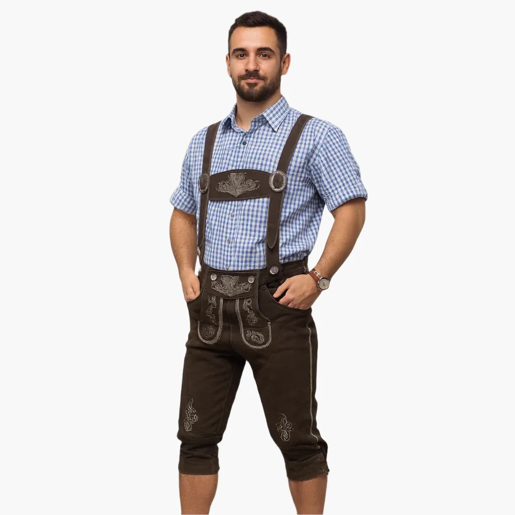 Herren Trachten-Lederhose mit Hosenträgern – Traditioneller Trachtenstil für Oktoberfest und Volksfeste - Image 3