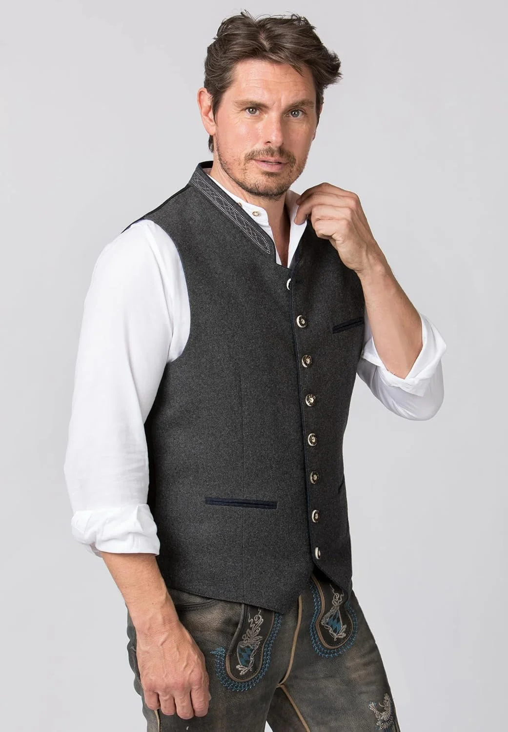 Herren Trachtenweste – Traditionelles Bayerisches Gilet für Feste & Oktoberfest