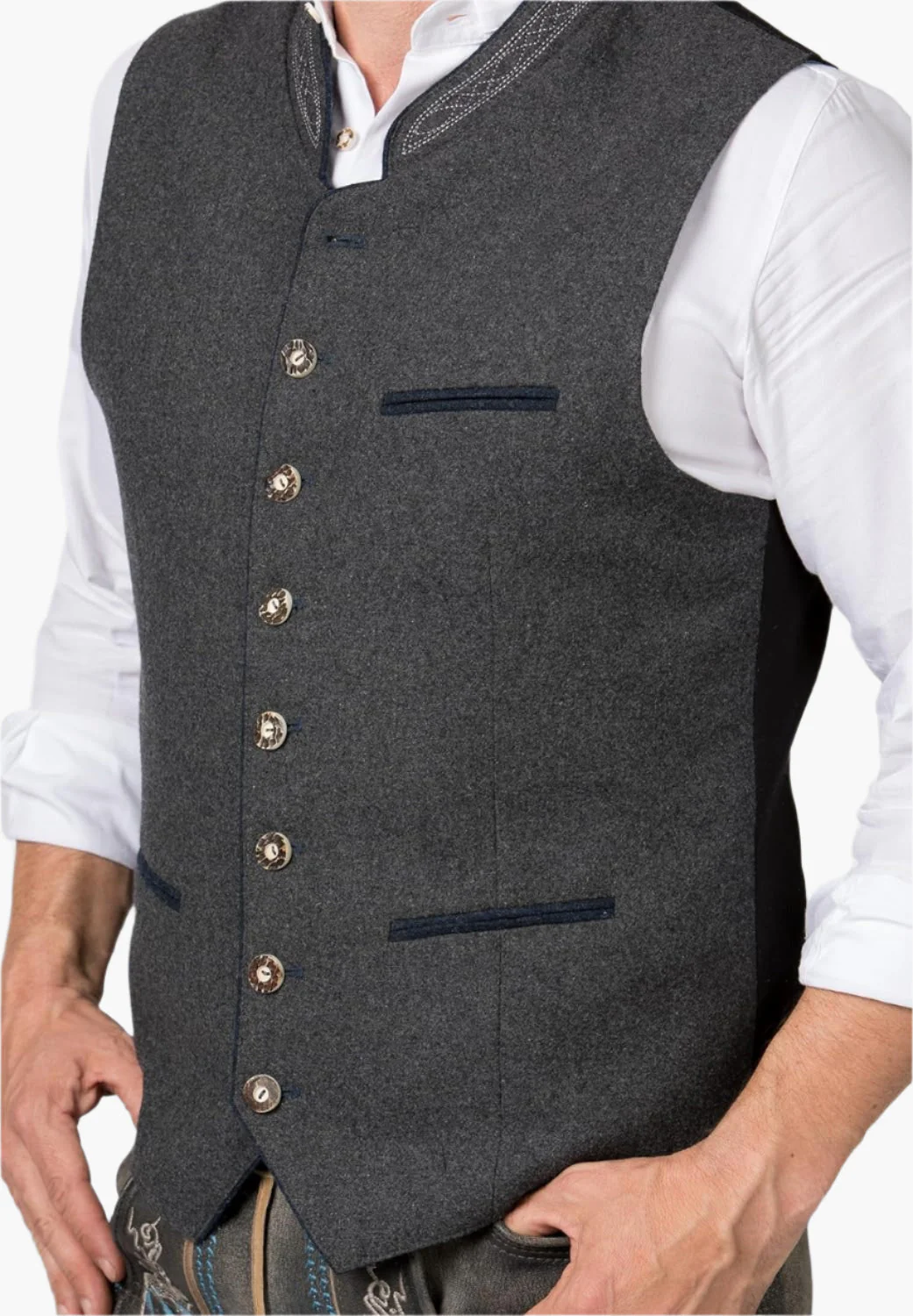 Herren Trachtenweste – Traditionelles Bayerisches Gilet für Feste & Oktoberfest - Image 4