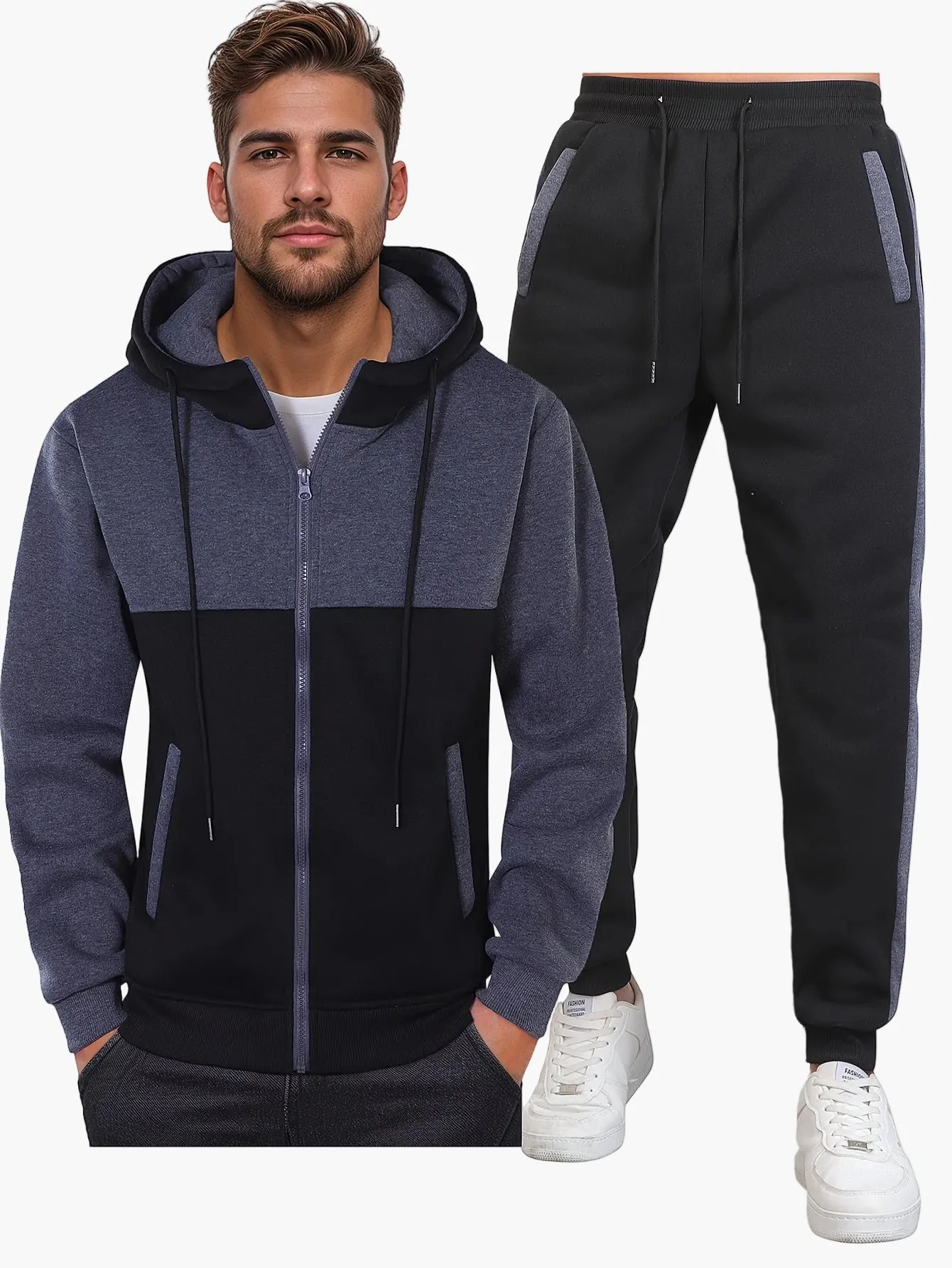 Herren Trainingsanzug Set Kapuzenpullover & Jogginghose – Modernes Freizeit Outfit für Sport & Alltag