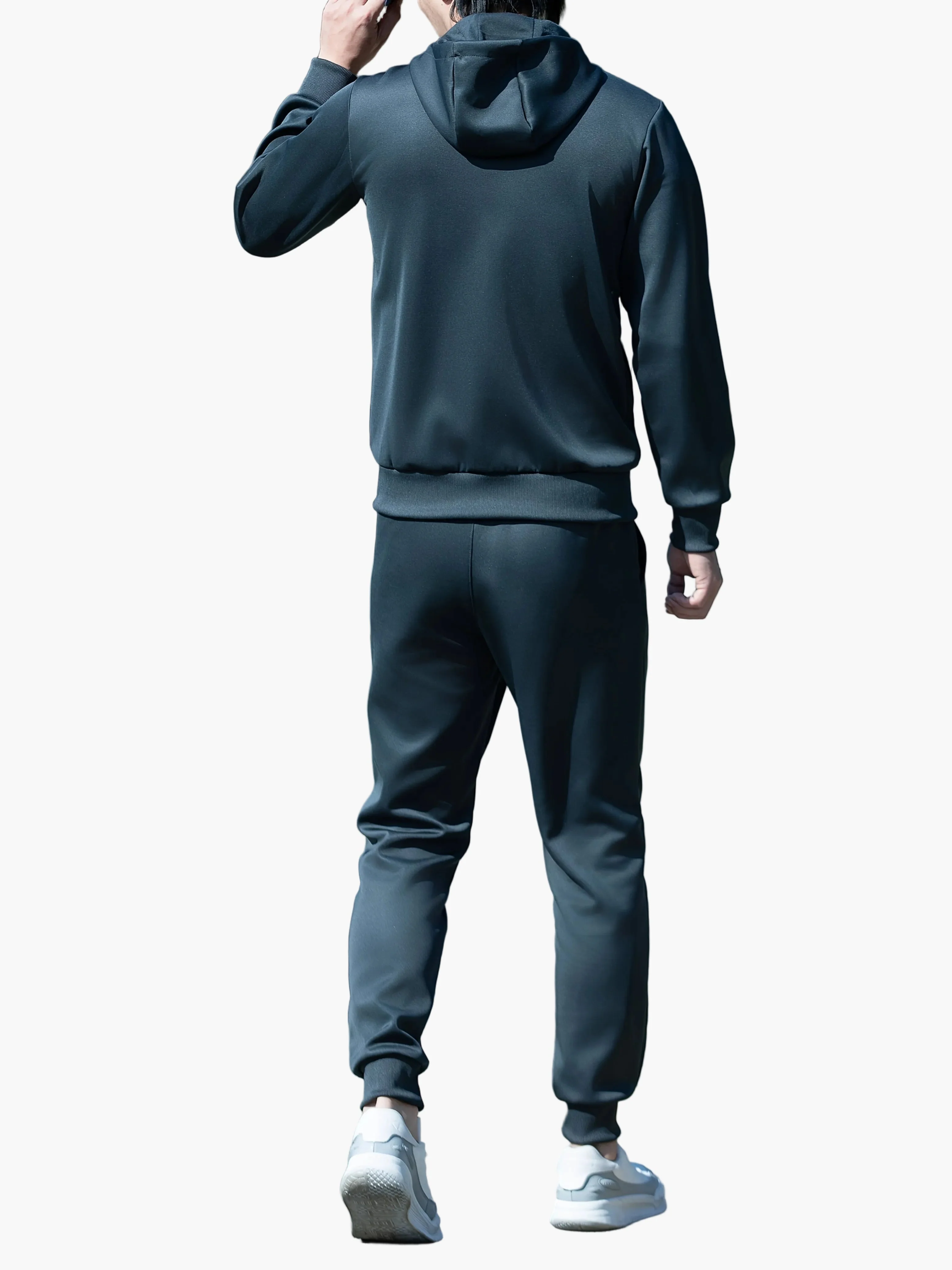 Herren Trainingsanzug Set Sportlich Freizeit Jogginganzug mit Kapuzenjacke und Jogginghose - Image 6