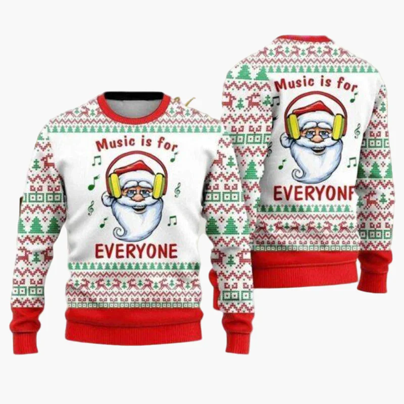Herren Ugly Christmas Sweater Biker Style – Lustiger Weihnachts-Pullover mit Santa auf Motorrad - Image 6