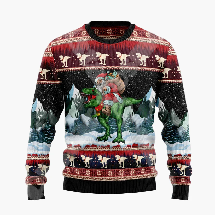 Herren Ugly Christmas Sweater mit lustigem Santa auf dem Schornstein – Perfekter Pullover für Weihnachten & Party - Image 6