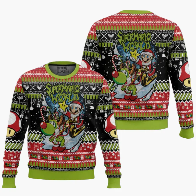 Herren Ugly Christmas Sweater – Retro Gamer Pixel Mario Pullover für Weihnachten & Gaming-Fans - Image 5