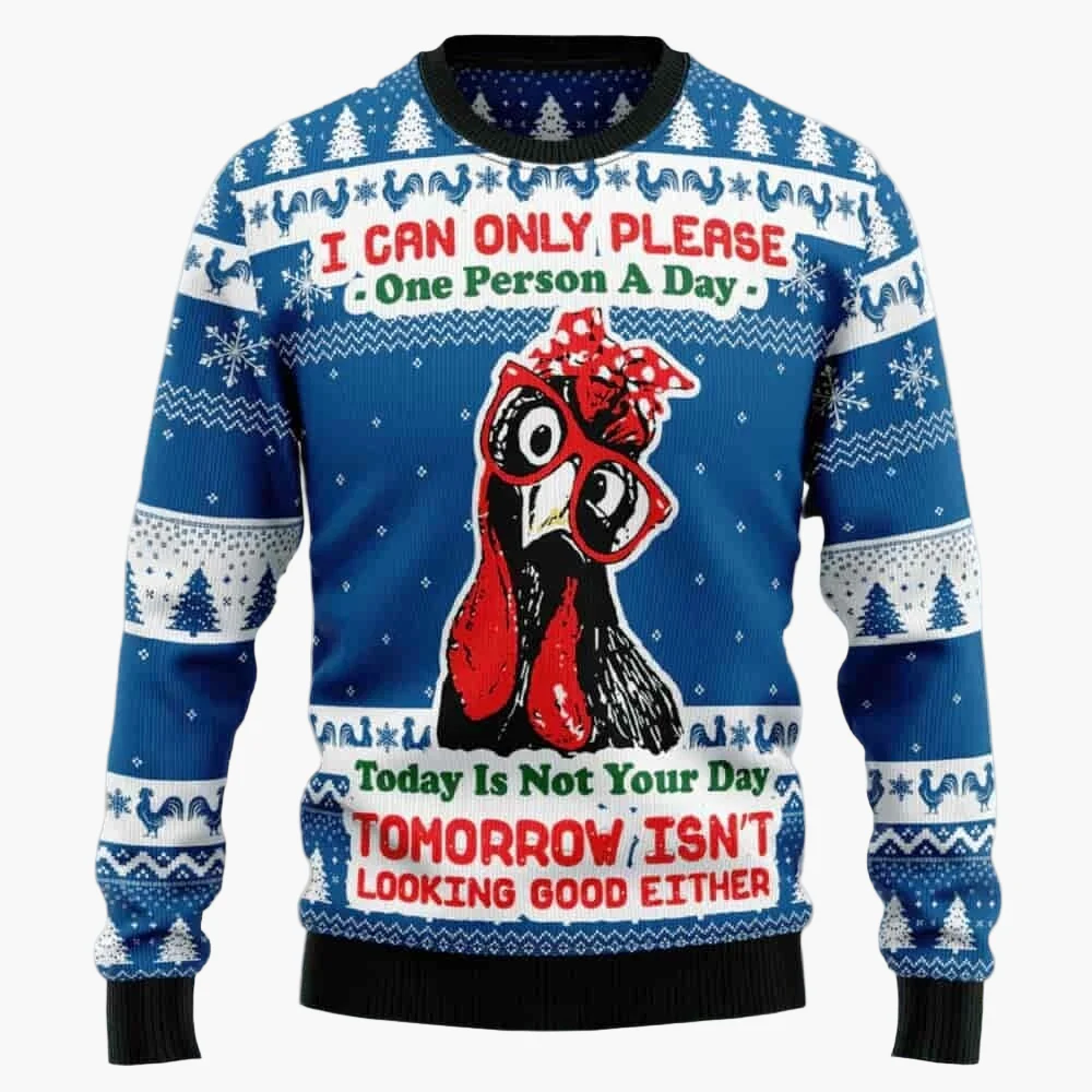 Herren Ugly Christmas Sweater Totenkopf Santa – Lustiger Weihnachtspullover für Männer - Image 6