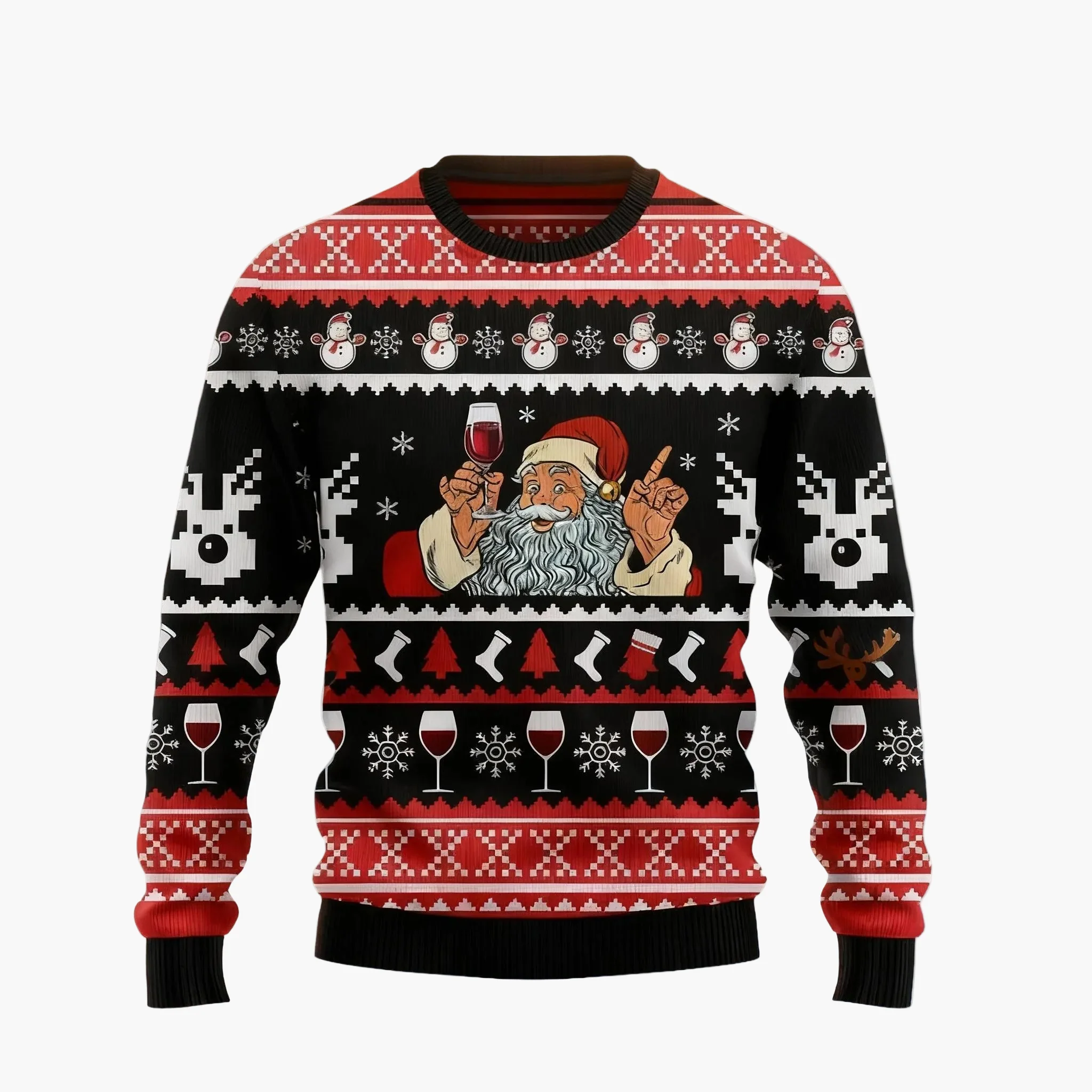 Herren Ugly Christmas Sweater Totenkopf Santa – Lustiger Weihnachtspullover für Männer - Image 8