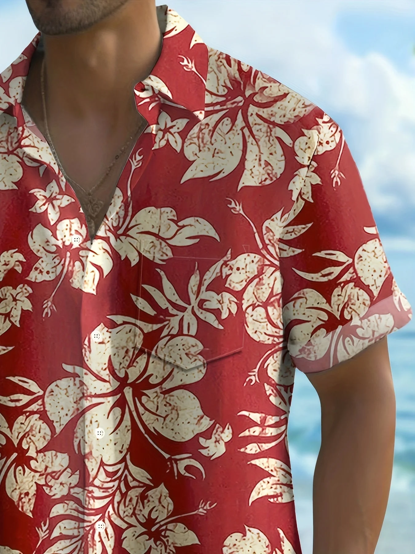 Herren Vintage Aloha Hemd mit Blumenmuster – Sommer Freizeit Kurzarmhemd - Image 4