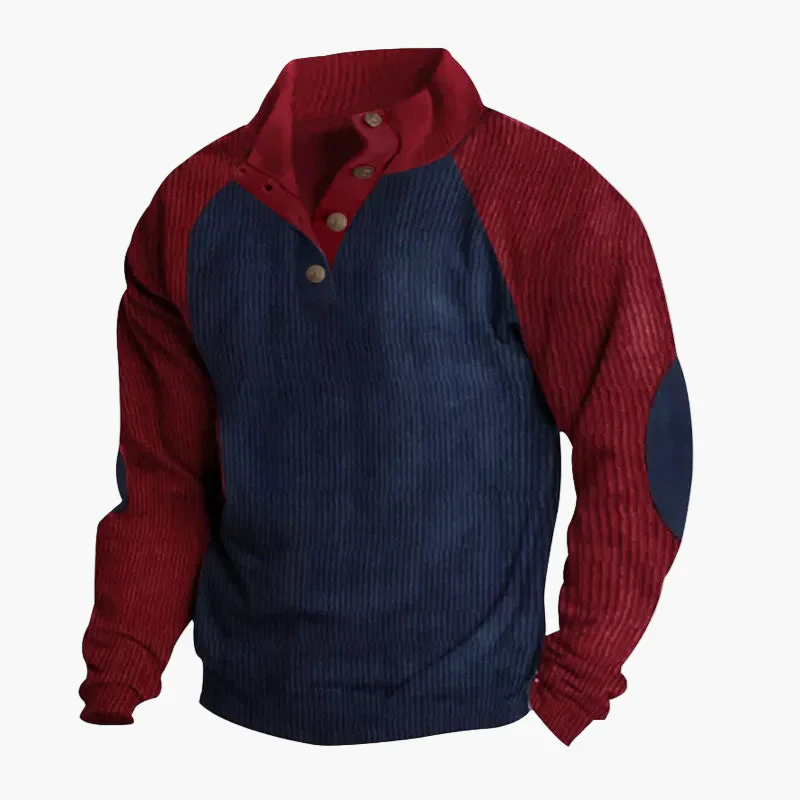 Herren Vintage Freizeitpullover mit Knopfleiste – Retro Stil für Alltag und Outdoor