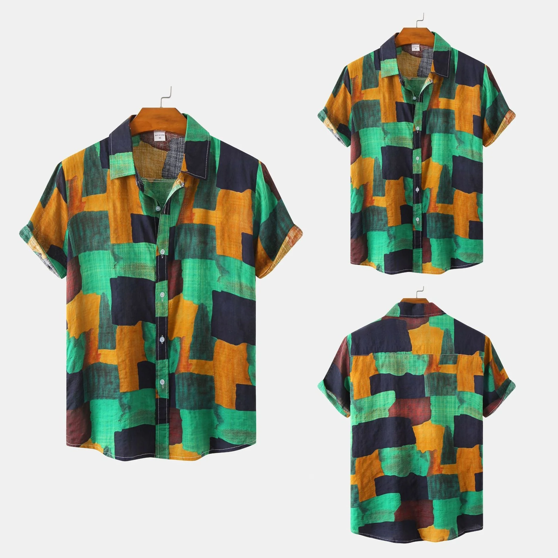 Herren Vintage Kurzarmhemd mit Blumenmuster – Lässiges Sommerhemd für Freizeit und Urlaub - Image 3