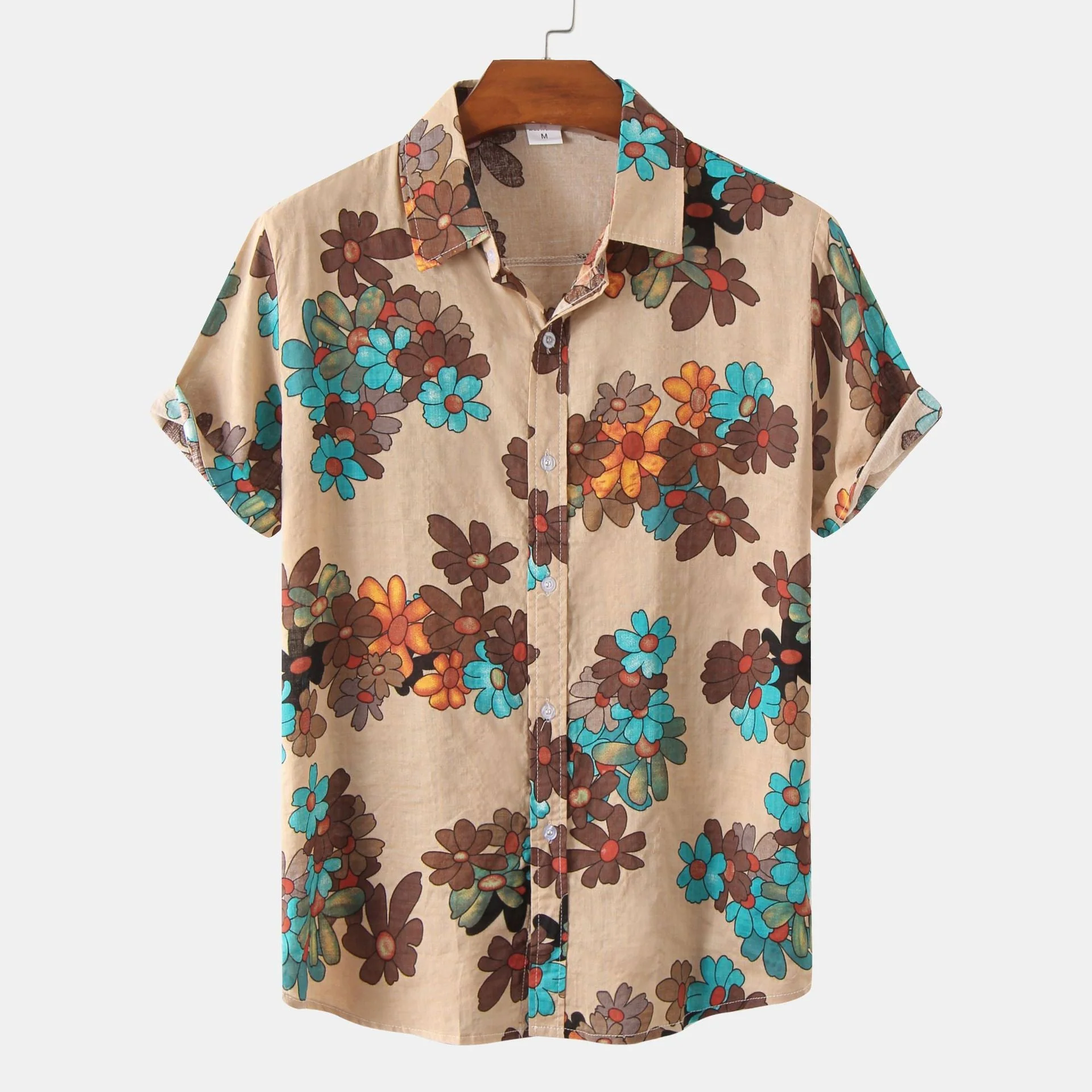 Herren Vintage Kurzarmhemd mit Blumenmuster – Lässiges Sommerhemd für Freizeit und Urlaub - Image 8