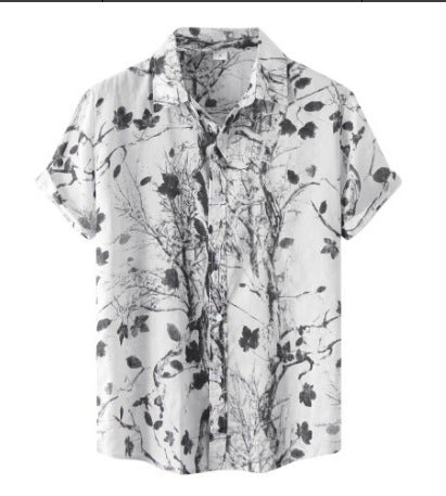 Herren Vintage Kurzarmhemd mit Blumenmuster – Lässiges Sommerhemd für Freizeit und Urlaub - Image 9