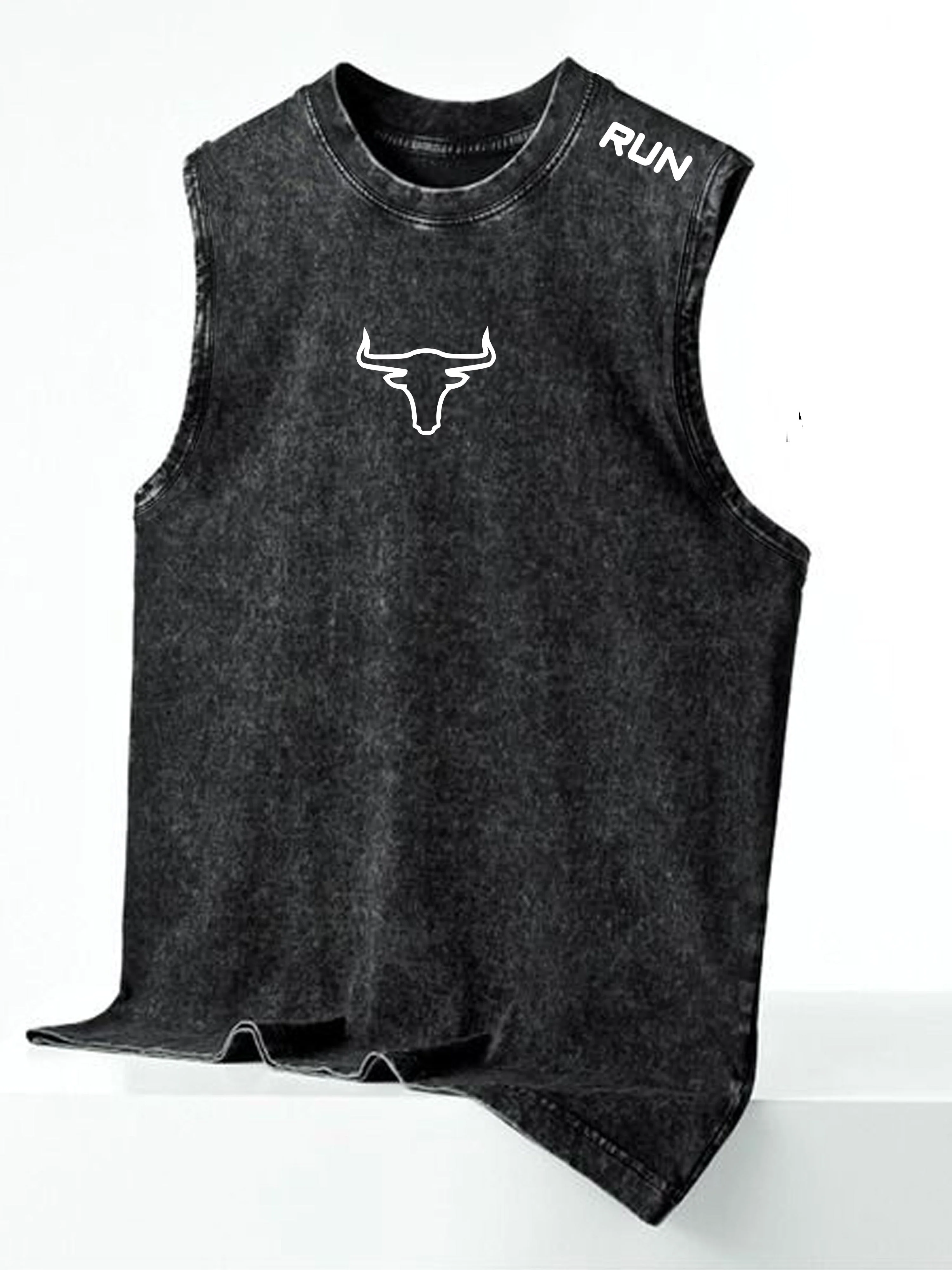 Herren Vintage Streetstyle Ärmelloses Shirt und Zerrissene Jeansshorts für Freizeit und Sommer - Image 2