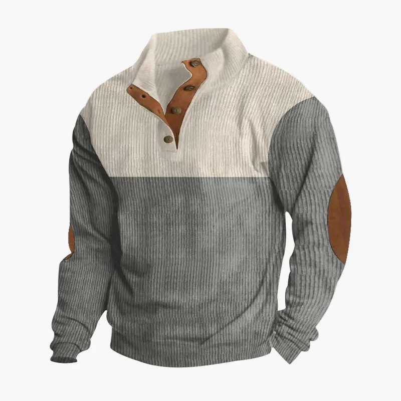 Herren Vintage Strickpullover mit Knopfleiste – Stilvoller Freizeit-Look für Herbst und Winter - Image 2