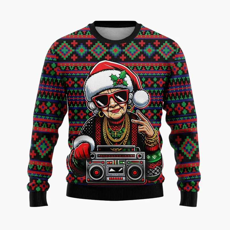 Herren Weihnachts-Pullover Hip-Hop Santa Ugly Christmas Sweater – Lustiger Party Pullover für Weihnachten - Image 11