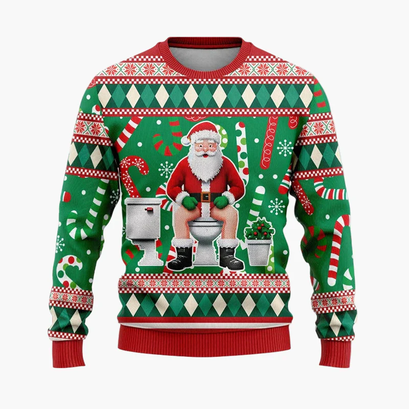 Herren Weihnachts-Pullover Hip-Hop Santa Ugly Christmas Sweater – Lustiger Party Pullover für Weihnachten - Image 2