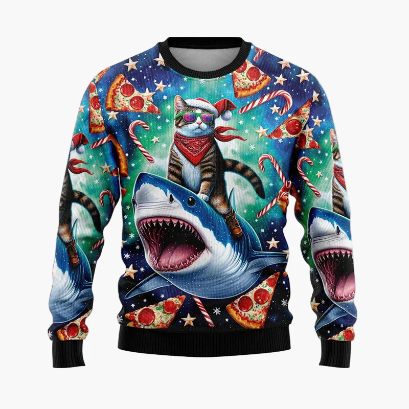 Herren Weihnachts-Pullover Hip-Hop Santa Ugly Christmas Sweater – Lustiger Party Pullover für Weihnachten - Image 4