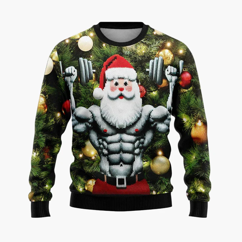 Herren Weihnachts-Pullover Hip-Hop Santa Ugly Christmas Sweater – Lustiger Party Pullover für Weihnachten - Image 5