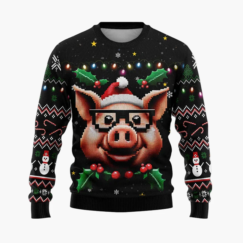 Herren Weihnachts-Pullover Hip-Hop Santa Ugly Christmas Sweater – Lustiger Party Pullover für Weihnachten - Image 7