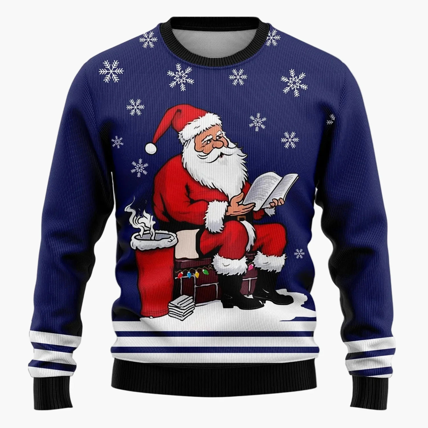 Herren Weihnachtspullover Lustig – Ugly Christmas Sweater mit Santa-Motiv und Spruch - Image 2