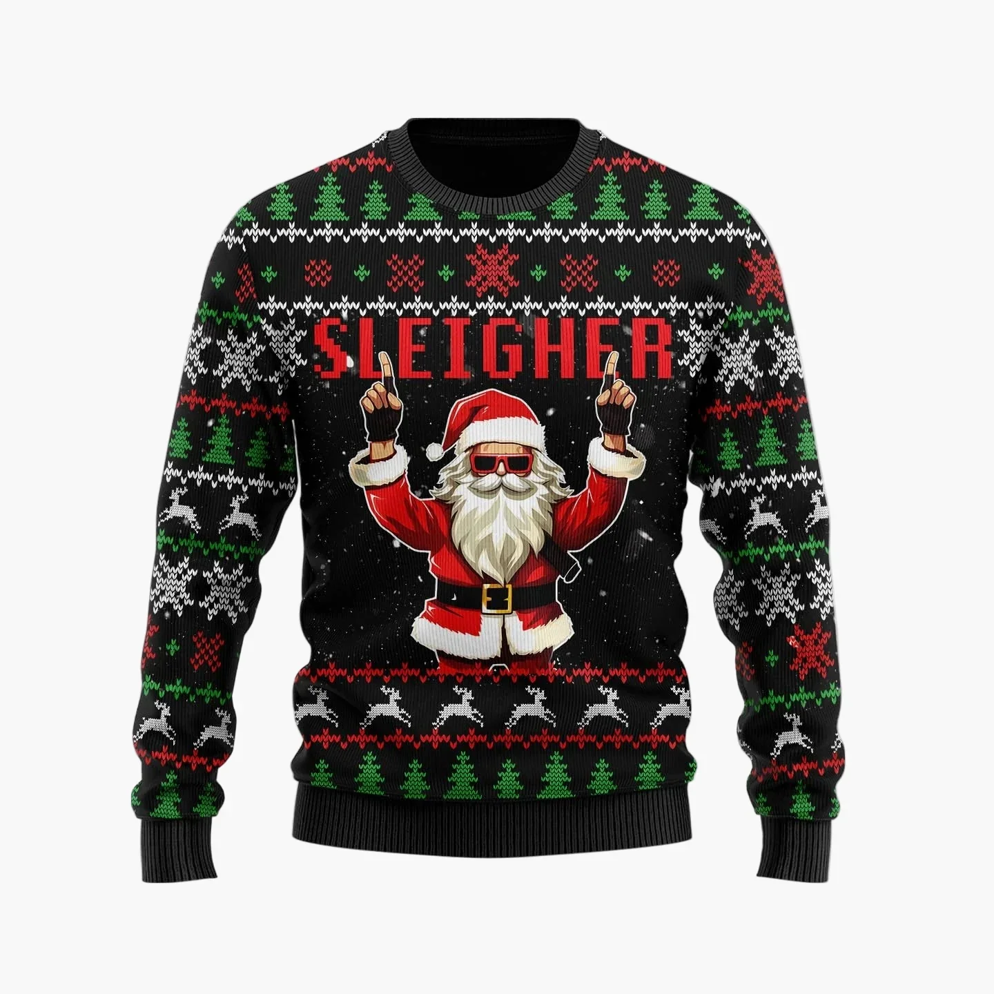 Herren Weihnachtspullover Lustig – Ugly Christmas Sweater mit Santa-Motiv und Spruch - Image 3