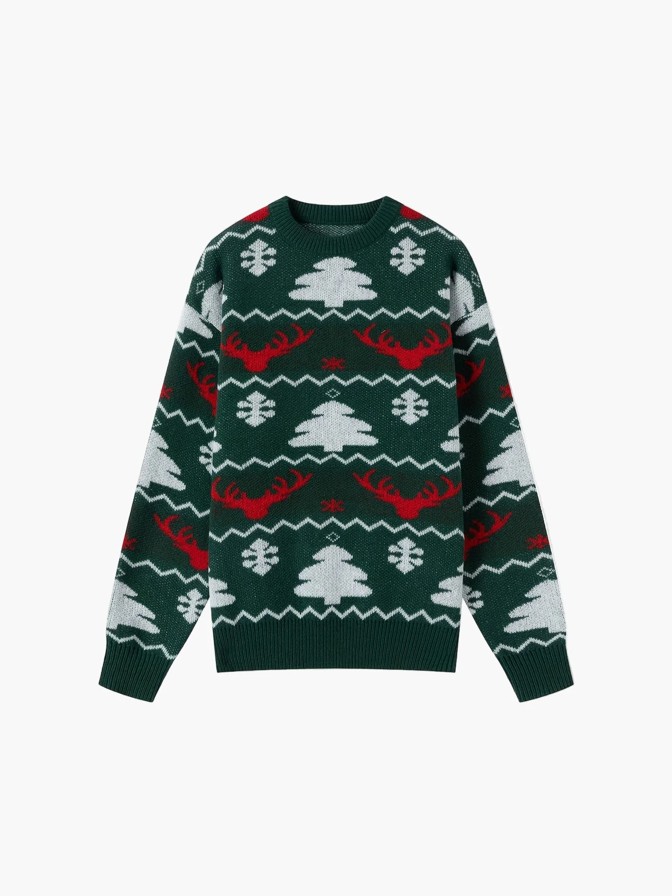 Herren Weihnachtspullover mit Rentier- und Tannenbaum-Muster – Perfekt für festliche Anlässe, lockerer Party-Stil - Image 3