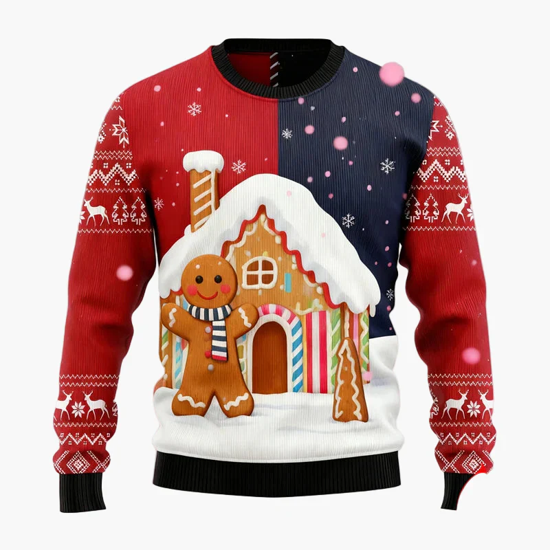 Herren Ugly Christmas Sweater – Weihnachtspullover mit Lebkuchen-Motiv - Image 6
