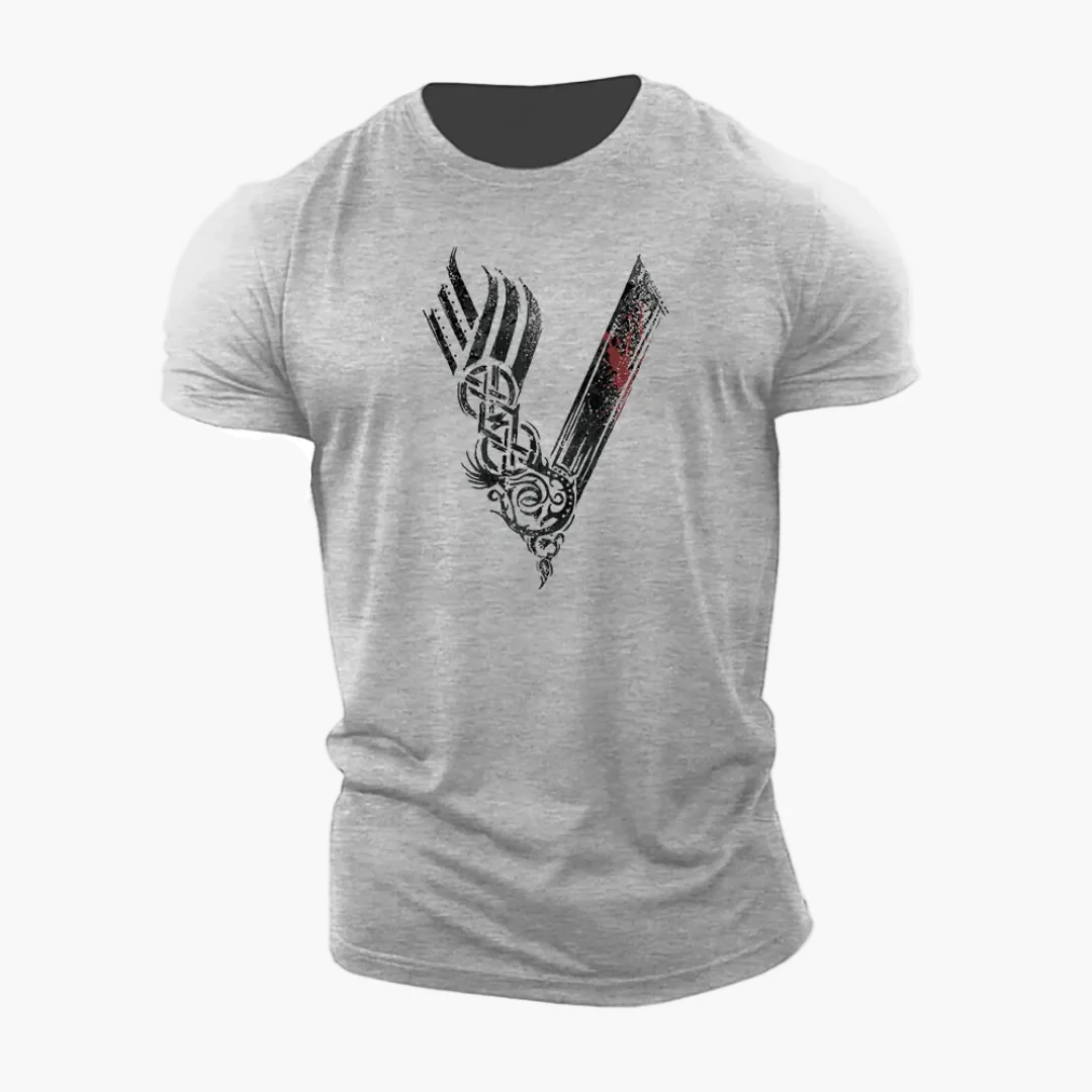 Herren Wikinger Warrior T-Shirt – 3D Druck, Figurbetonter Stil, Perfekt für Sport & Freizeit - Image 3