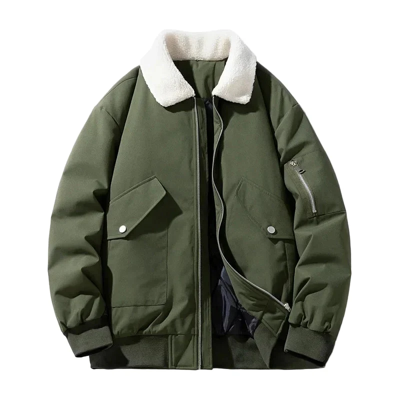 Herren Winter Bomberjacke mit Teddykragen – Stilvolle Übergangsjacke für Freizeit und Alltag - Image 7